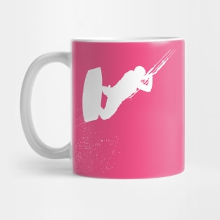 Kitesurfing Action Kite And Surf Silhouette White Mug